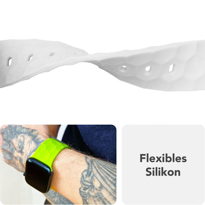 NALIA Hexion Armband kompatibel mit Apple Watch Armband Series SE/iWatch 10 9 8 7 6 5 4 3 2 1, 38/40/41/42mm, Silikon Loop mit Hexagon Design, Sportarmband Steck-Pin-Verschluss