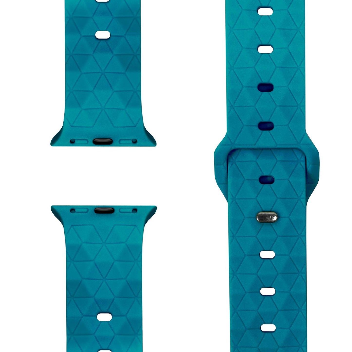 NALIA Hexion Armband kompatibel mit Apple Watch Armband Series SE/iWatch 10 9 8 7 6 5 4 3 2 1, 38/40/41/42mm, Silikon Loop mit Hexagon Design, Sportarmband Steck-Pin-Verschluss