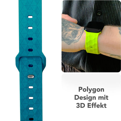 NALIA Hexion Armband kompatibel mit Apple Watch Armband Series SE/iWatch 10 9 8 7 6 5 4 3 2 1, 38/40/41/42mm, Silikon Loop mit Hexagon Design, Sportarmband Steck-Pin-Verschluss