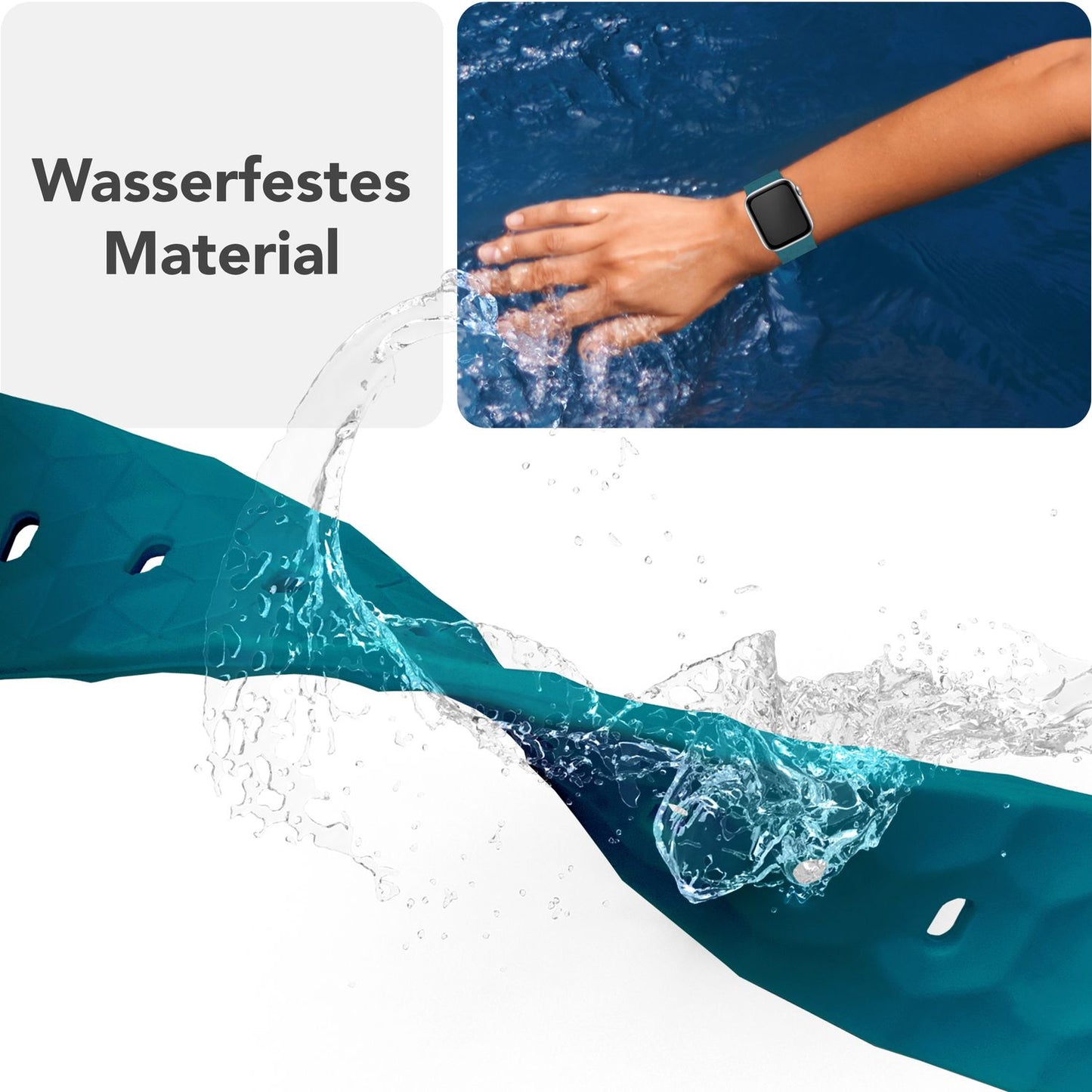 NALIA Hexion Armband kompatibel mit Apple Watch Armband Series SE/iWatch 10 9 8 7 6 5 4 3 2 1, 38/40/41/42mm, Silikon Loop mit Hexagon Design, Sportarmband Steck-Pin-Verschluss