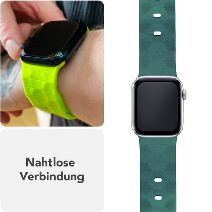 NALIA Hexion Armband kompatibel mit Apple Watch Armband Series SE/iWatch 10 9 8 7 6 5 4 3 2 1, 38/40/41/42mm, Silikon Loop mit Hexagon Design, Sportarmband Steck-Pin-Verschluss
