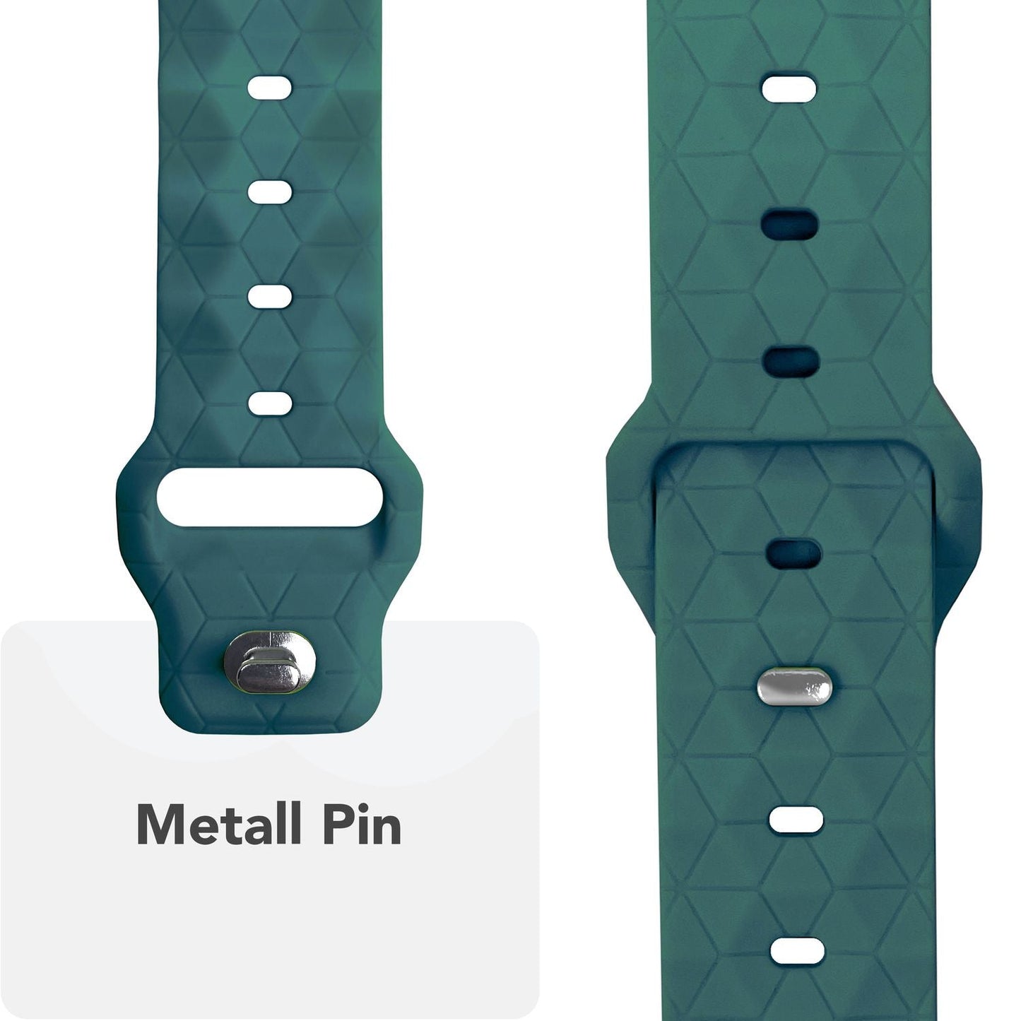 NALIA Hexion Armband kompatibel mit Apple Watch Armband Series SE/iWatch 10 9 8 7 6 5 4 3 2 1, 38/40/41/42mm, Silikon Loop mit Hexagon Design, Sportarmband Steck-Pin-Verschluss