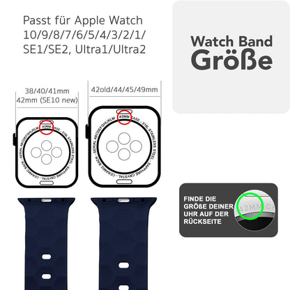 NALIA Hexion Armband kompatibel mit Apple Watch Armband Series SE/iWatch 10 9 8 7 6 5 4 3 2 1, 38/40/41/42mm, Silikon Loop mit Hexagon Design, Sportarmband Steck-Pin-Verschluss