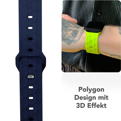 NALIA Hexion Armband kompatibel mit Apple Watch Armband Series SE/iWatch 10 9 8 7 6 5 4 3 2 1, 38/40/41/42mm, Silikon Loop mit Hexagon Design, Sportarmband Steck-Pin-Verschluss