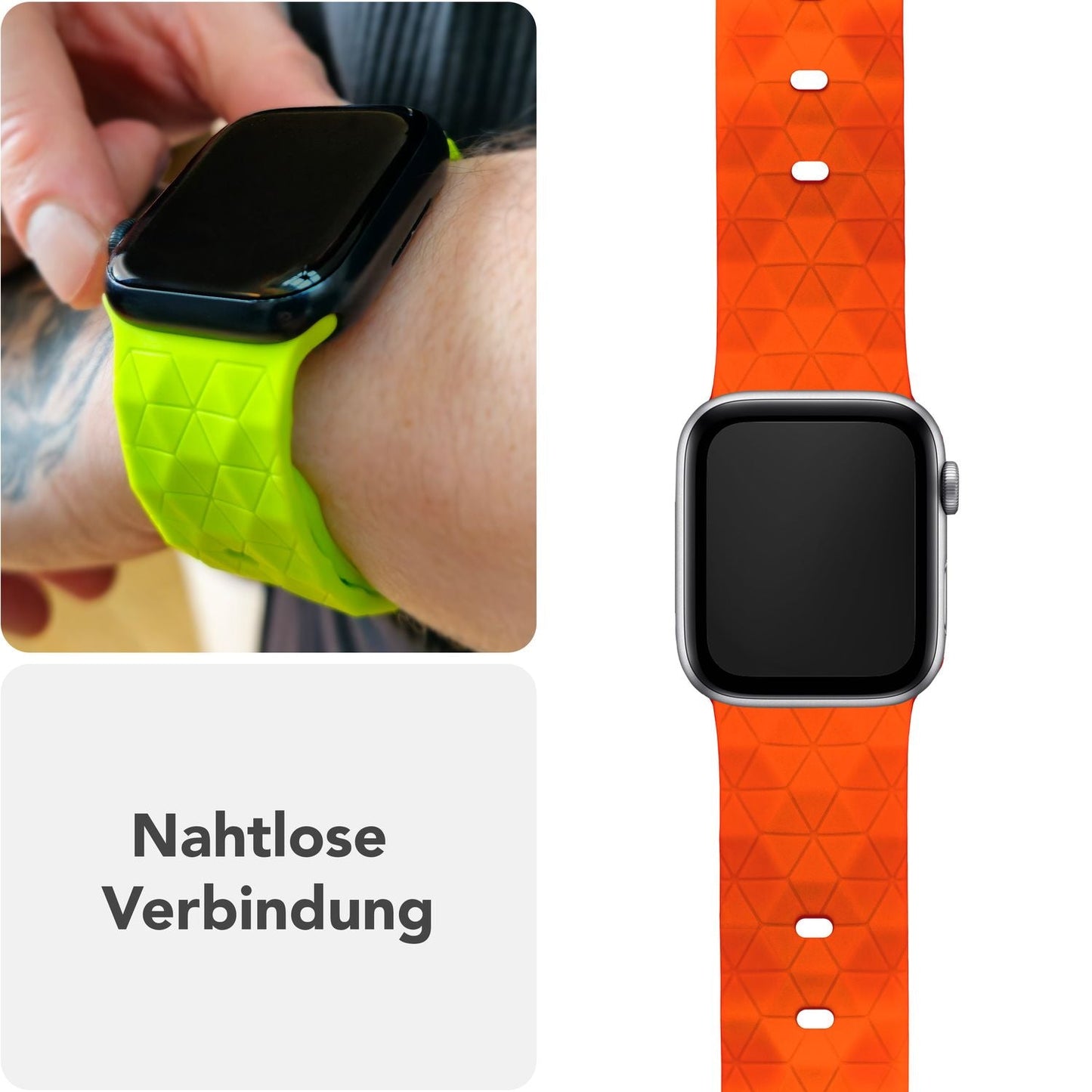 NALIA Hexion Armband kompatibel mit Apple Watch Armband Series SE/iWatch 10 9 8 7 6 5 4 3 2 1, 38/40/41/42mm, Silikon Loop mit Hexagon Design, Sportarmband Steck-Pin-Verschluss