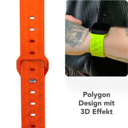 NALIA Hexion Armband kompatibel mit Apple Watch Armband Series SE/iWatch 10 9 8 7 6 5 4 3 2 1, 38/40/41/42mm, Silikon Loop mit Hexagon Design, Sportarmband Steck-Pin-Verschluss