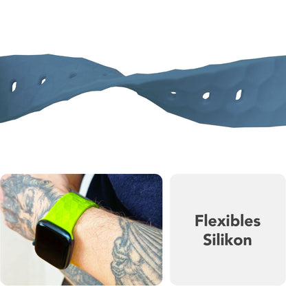 NALIA Hexion Armband kompatibel mit Apple Watch Armband Series SE/iWatch 10 9 8 7 6 5 4 3 2 1, 38/40/41/42mm, Silikon Loop mit Hexagon Design, Sportarmband Steck-Pin-Verschluss