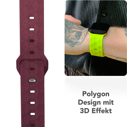 NALIA Hexion Armband kompatibel mit Apple Watch Armband Series SE/iWatch 10 9 8 7 6 5 4 3 2 1, 38/40/41/42mm, Silikon Loop mit Hexagon Design, Sportarmband Steck-Pin-Verschluss