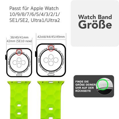 NALIA Hexion Armband kompatibel mit Apple Watch Armband Series SE/iWatch 10 9 8 7 6 5 4 3 2 1, 38/40/41/42mm, Silikon Loop mit Hexagon Design, Sportarmband Steck-Pin-Verschluss