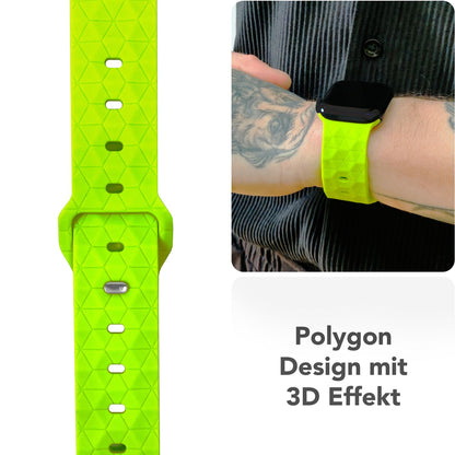 NALIA Hexion Armband kompatibel mit Apple Watch Armband Series SE/iWatch 10 9 8 7 6 5 4 3 2 1, 38/40/41/42mm, Silikon Loop mit Hexagon Design, Sportarmband Steck-Pin-Verschluss