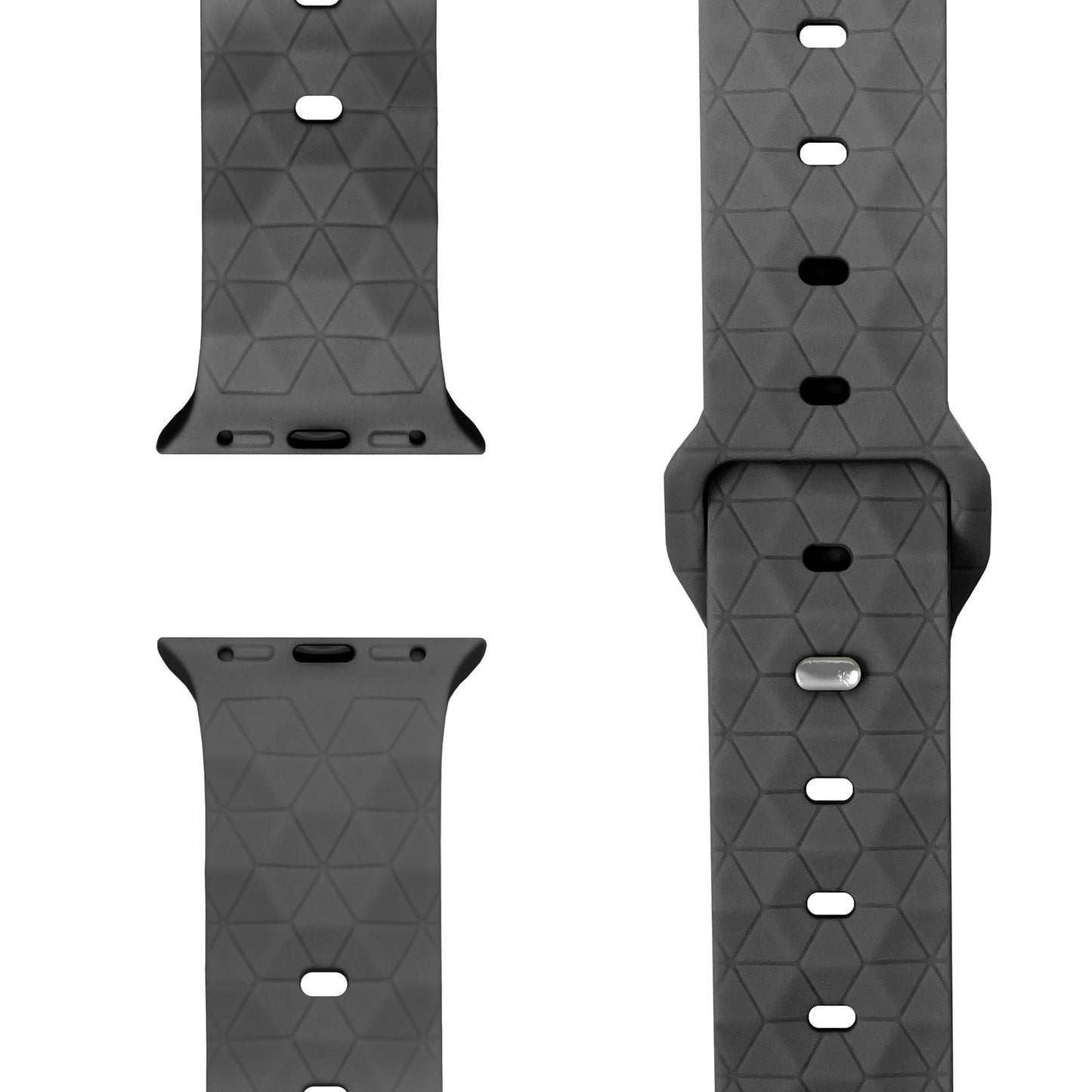 NALIA Hexion Armband kompatibel mit Apple Watch Armband Series SE/iWatch 10 9 8 7 6 5 4 3 2 1, 38/40/41/42mm, Silikon Loop mit Hexagon Design, Sportarmband Steck-Pin-Verschluss