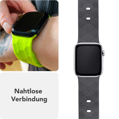 NALIA Hexion Armband kompatibel mit Apple Watch Armband Series SE/iWatch 10 9 8 7 6 5 4 3 2 1, 38/40/41/42mm, Silikon Loop mit Hexagon Design, Sportarmband Steck-Pin-Verschluss