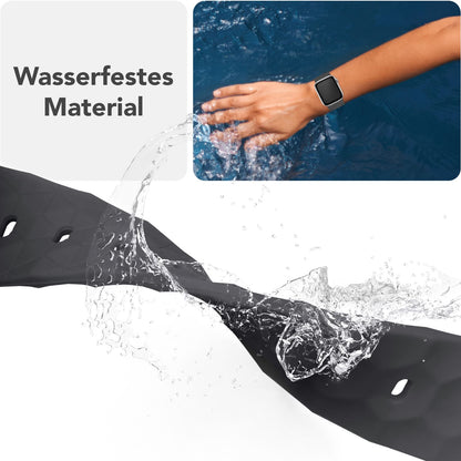 NALIA Hexion Armband kompatibel mit Apple Watch Armband Series SE/iWatch 10 9 8 7 6 5 4 3 2 1, 38/40/41/42mm, Silikon Loop mit Hexagon Design, Sportarmband Steck-Pin-Verschluss