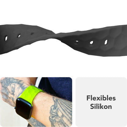 NALIA Hexion Armband kompatibel mit Apple Watch Armband Series SE/iWatch 10 9 8 7 6 5 4 3 2 1, 38/40/41/42mm, Silikon Loop mit Hexagon Design, Sportarmband Steck-Pin-Verschluss