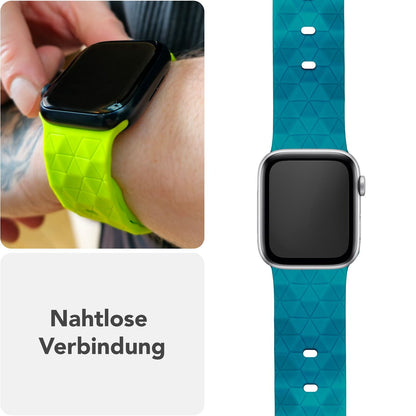 NALIA Hexion Silikon Armband kompatibel mit Apple Watch Armband iWatch Series Ultra/SE 10 9 8 7 6 5 4 3 2 1, 42/44/45/46/49mm, Watch Silikonband Sportarmband mit Steck-Pin