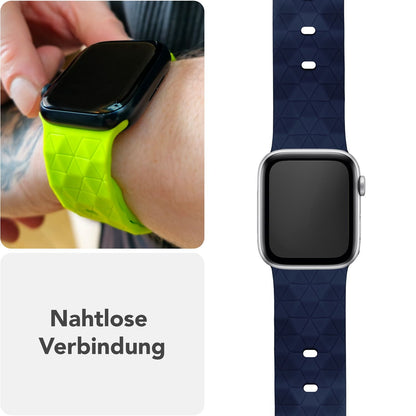NALIA Hexion Silikon Armband kompatibel mit Apple Watch Armband iWatch Series Ultra/SE 10 9 8 7 6 5 4 3 2 1, 42/44/45/46/49mm, Watch Silikonband Sportarmband mit Steck-Pin
