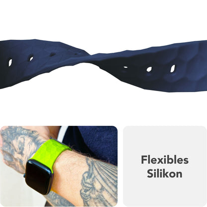 NALIA Hexion Silikon Armband kompatibel mit Apple Watch Armband iWatch Series Ultra/SE 10 9 8 7 6 5 4 3 2 1, 42/44/45/46/49mm, Watch Silikonband Sportarmband mit Steck-Pin