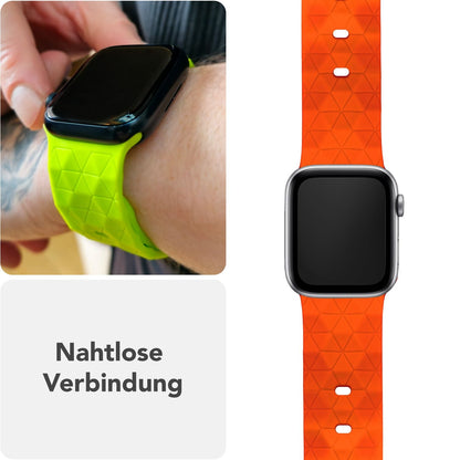 NALIA Hexion Silikon Armband kompatibel mit Apple Watch Armband iWatch Series Ultra/SE 10 9 8 7 6 5 4 3 2 1, 42/44/45/46/49mm, Watch Silikonband Sportarmband mit Steck-Pin
