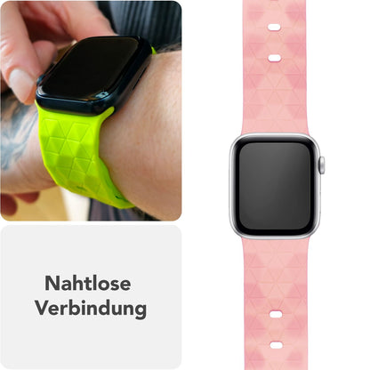 NALIA Hexion Silikon Armband kompatibel mit Apple Watch Armband iWatch Series Ultra/SE 10 9 8 7 6 5 4 3 2 1, 42/44/45/46/49mm, Watch Silikonband Sportarmband mit Steck-Pin