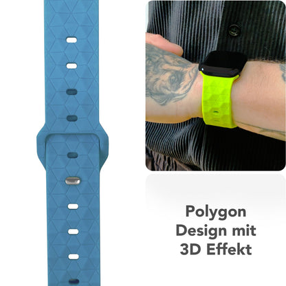 NALIA Hexion Silikon Armband kompatibel mit Apple Watch Armband iWatch Series Ultra/SE 10 9 8 7 6 5 4 3 2 1, 42/44/45/46/49mm, Watch Silikonband Sportarmband mit Steck-Pin