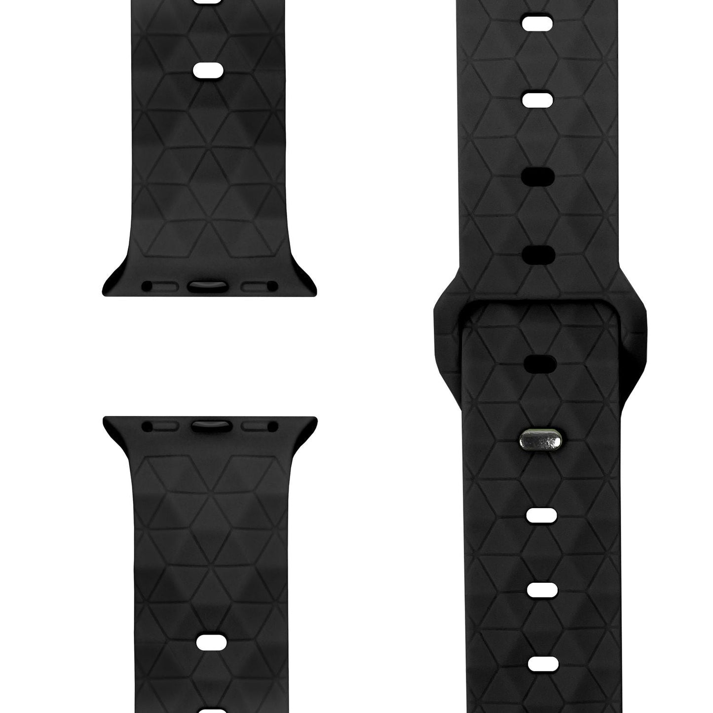NALIA Hexion Silikon Armband kompatibel mit Apple Watch Armband iWatch Series Ultra/SE 10 9 8 7 6 5 4 3 2 1, 42/44/45/46/49mm, Watch Silikonband Sportarmband mit Steck-Pin