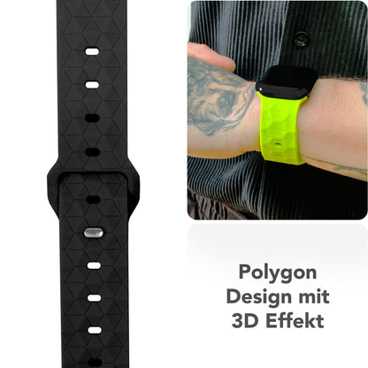 NALIA Hexion Silikon Armband kompatibel mit Apple Watch Armband iWatch Series Ultra/SE 10 9 8 7 6 5 4 3 2 1, 42/44/45/46/49mm, Watch Silikonband Sportarmband mit Steck-Pin