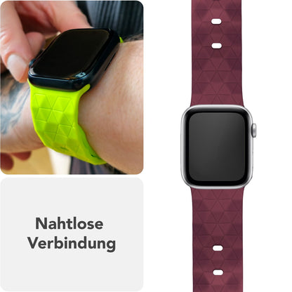 NALIA Hexion Silikon Armband kompatibel mit Apple Watch Armband iWatch Series Ultra/SE 10 9 8 7 6 5 4 3 2 1, 42/44/45/46/49mm, Watch Silikonband Sportarmband mit Steck-Pin