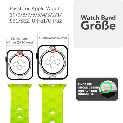 NALIA Hexion Silikon Armband kompatibel mit Apple Watch Armband iWatch Series Ultra/SE 10 9 8 7 6 5 4 3 2 1, 42/44/45/46/49mm, Watch Silikonband Sportarmband mit Steck-Pin