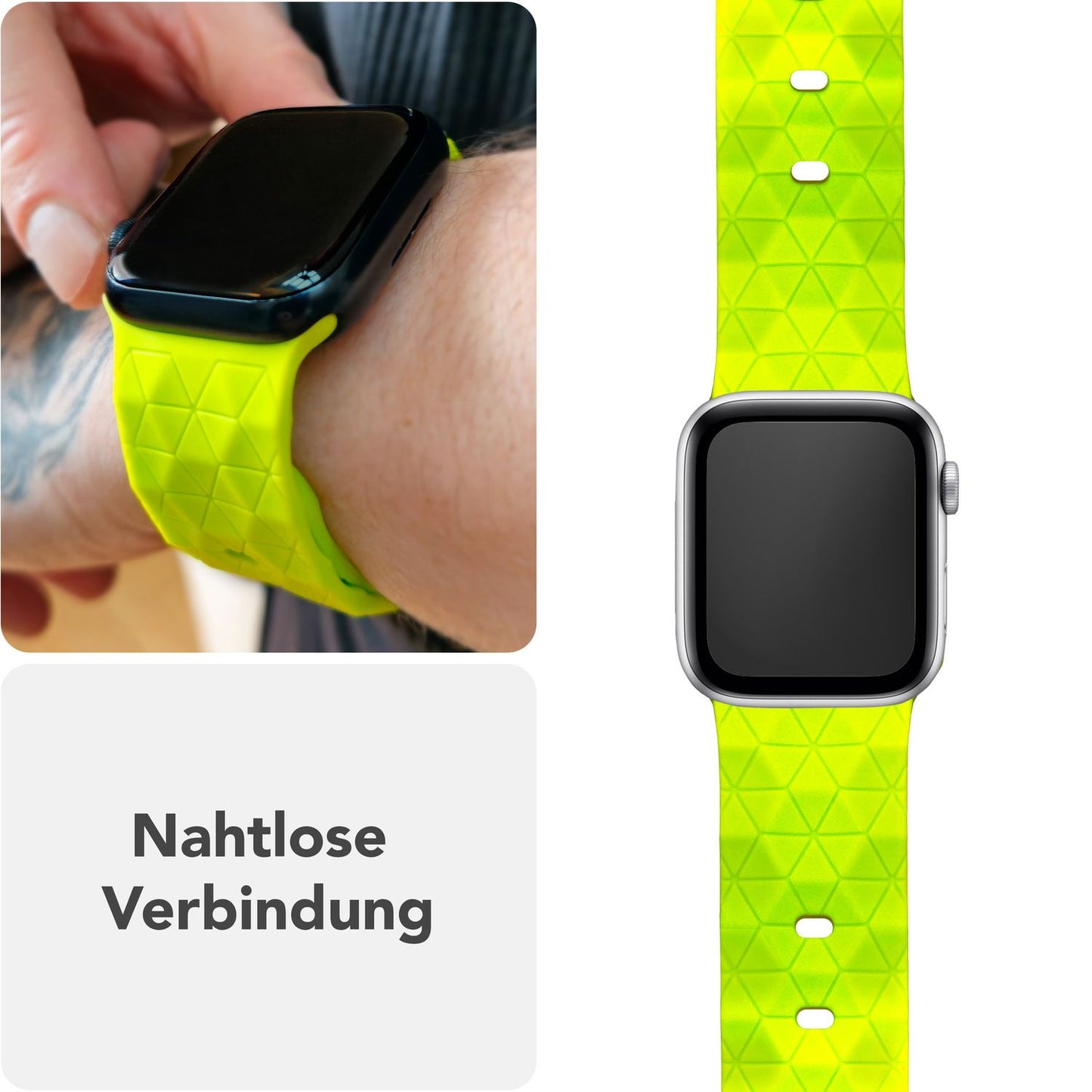 NALIA Hexion Silikon Armband kompatibel mit Apple Watch Armband iWatch Series Ultra/SE 10 9 8 7 6 5 4 3 2 1, 42/44/45/46/49mm, Watch Silikonband Sportarmband mit Steck-Pin