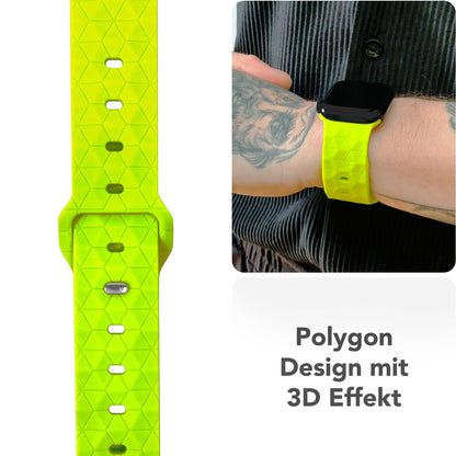 NALIA Hexion Silikon Armband kompatibel mit Apple Watch Armband iWatch Series Ultra/SE 10 9 8 7 6 5 4 3 2 1, 42/44/45/46/49mm, Watch Silikonband Sportarmband mit Steck-Pin