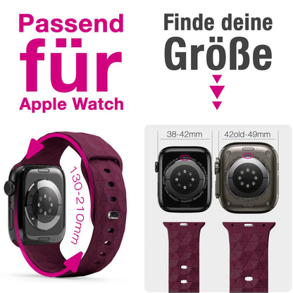 NALIA Hexion Silikon Armband kompatibel mit Apple Watch Armband iWatch Series Ultra/SE 10 9 8 7 6 5 4 3 2 1, 42/44/45/46/49mm, Watch Silikonband Sportarmband mit Steck-Pin
