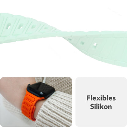 NALIA Pulse Silikon Armband kompatibel mit Apple Watch Armband iWatch Series SE/10/9/8/7/6/5/4/3/2/1, 38/40/41/42mm, 3D Textur Sportarmband mit Steck-Pin Verschluss