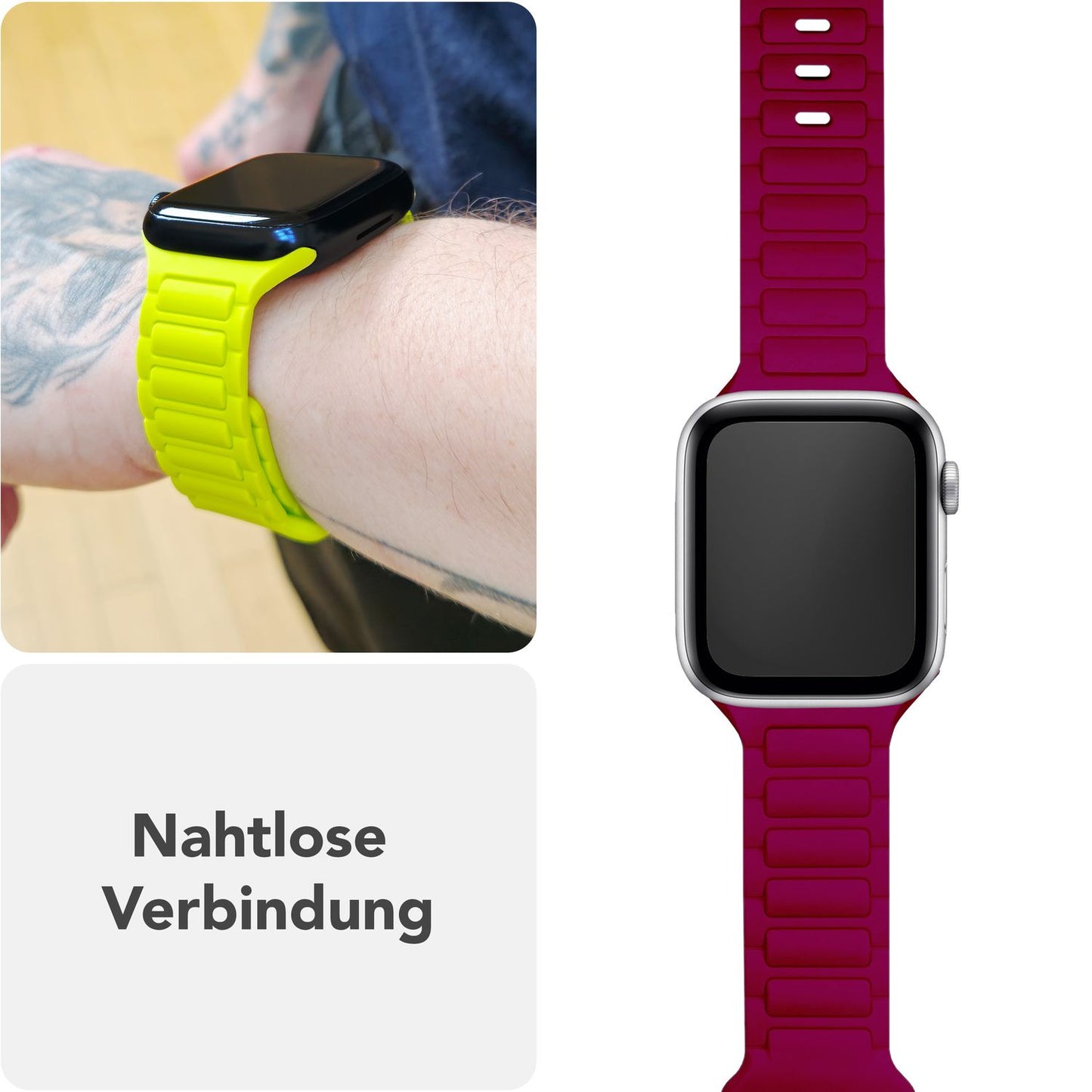 NALIA Pulse Silikon Armband kompatibel mit Apple Watch Armband iWatch Series SE/10/9/8/7/6/5/4/3/2/1, 38/40/41/42mm, 3D Textur Sportarmband mit Steck-Pin Verschluss