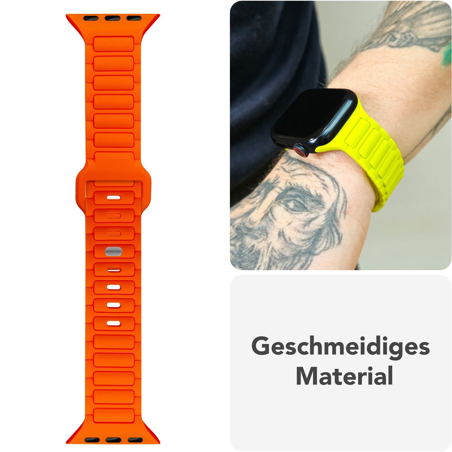 NALIA Pulse Silikon Armband kompatibel mit Apple Watch Armband iWatch Series SE/10/9/8/7/6/5/4/3/2/1, 38/40/41/42mm, 3D Textur Sportarmband mit Steck-Pin Verschluss