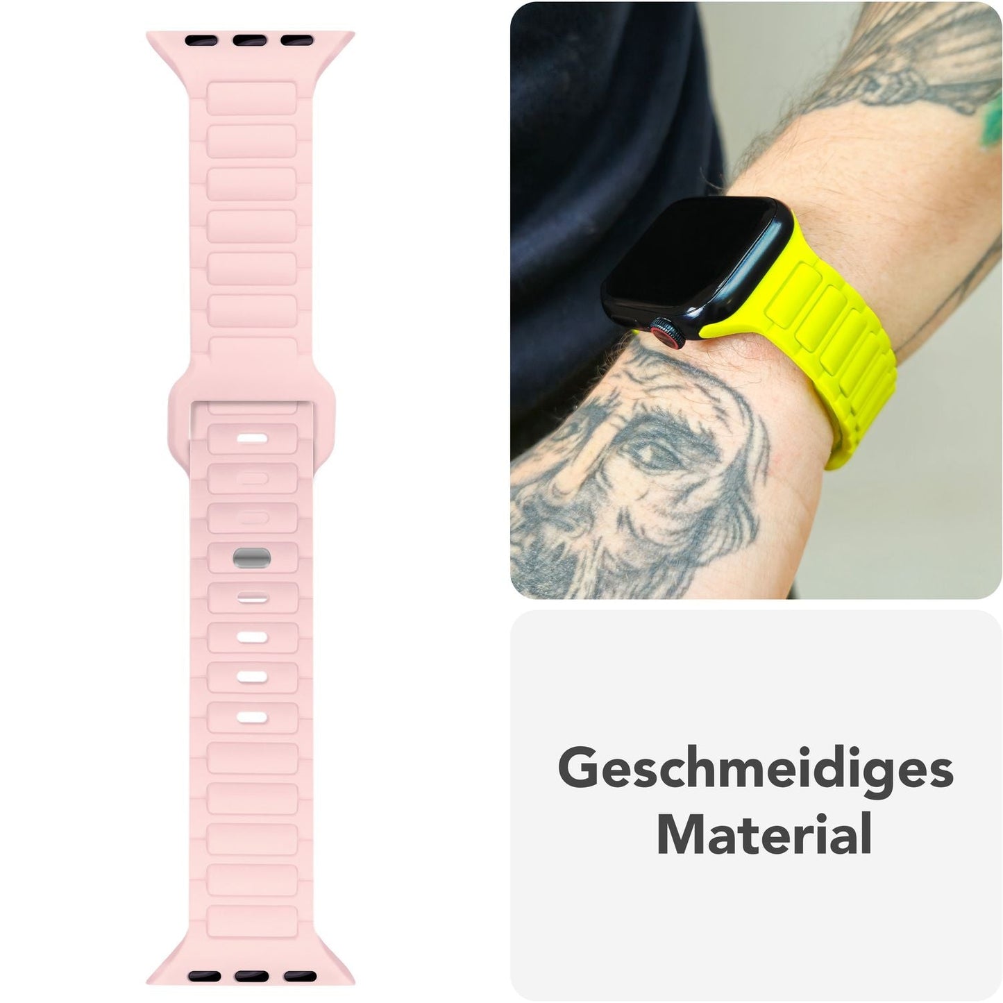 NALIA Pulse Silikon Armband kompatibel mit Apple Watch Armband iWatch Series SE/10/9/8/7/6/5/4/3/2/1, 38/40/41/42mm, 3D Textur Sportarmband mit Steck-Pin Verschluss