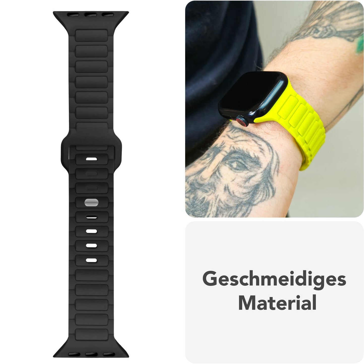 NALIA Pulse Silikon Armband kompatibel mit Apple Watch Armband iWatch Series SE/10/9/8/7/6/5/4/3/2/1, 38/40/41/42mm, 3D Textur Sportarmband mit Steck-Pin Verschluss