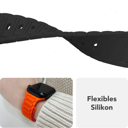 NALIA Pulse Silikon Armband kompatibel mit Apple Watch Armband iWatch Series SE/10/9/8/7/6/5/4/3/2/1, 38/40/41/42mm, 3D Textur Sportarmband mit Steck-Pin Verschluss