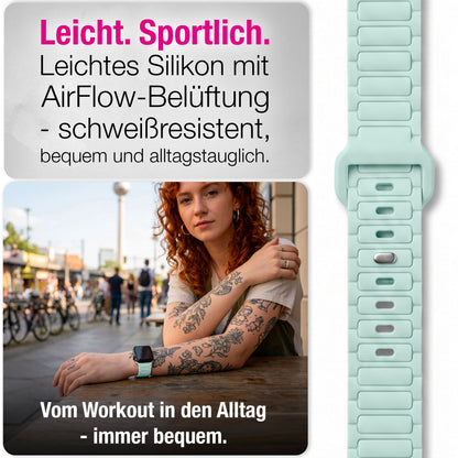 NALIA Pulse Silikon Armband kompatibel mit Apple Watch Armband iWatch Series SE/10/9/8/7/6/5/4/3/2/1, 38/40/41/42mm, 3D Textur Sportarmband mit Steck-Pin Verschluss
