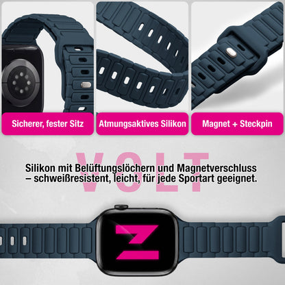 NALIA Pulse Silikon Armband kompatibel mit Apple Watch Armband iWatch Series SE/10/9/8/7/6/5/4/3/2/1, 38/40/41/42mm, 3D Textur Sportarmband mit Steck-Pin Verschluss
