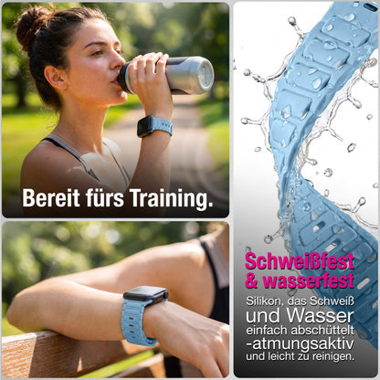NALIA Pulse Silikon Armband kompatibel mit Apple Watch Armband iWatch Series SE/10/9/8/7/6/5/4/3/2/1, 38/40/41/42mm, 3D Textur Sportarmband mit Steck-Pin Verschluss