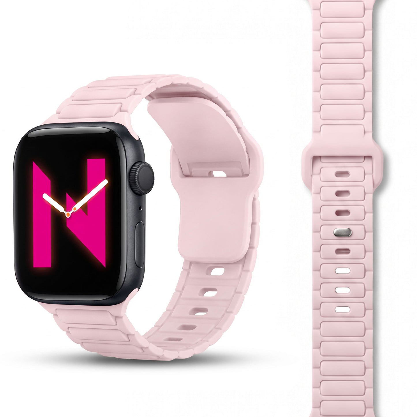 NALIA Pulse Silikon Armband kompatibel mit Apple Watch Armband iWatch Series SE/10/9/8/7/6/5/4/3/2/1, 38/40/41/42mm, 3D Textur Sportarmband mit Steck-Pin Verschluss