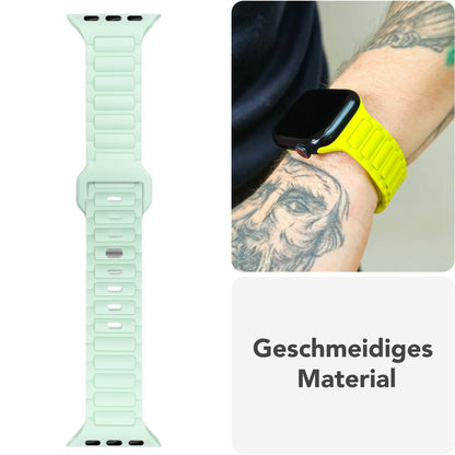 NALIA Pulse Silikon Armband kompatibel mit Apple Watch Armband iWatch Series Ultra/SE 10 9 8 7 6 5 4 3 2 1, 42/44/45/46/49mm, 3D Sportarmband mit Steck-Pin Verschluss