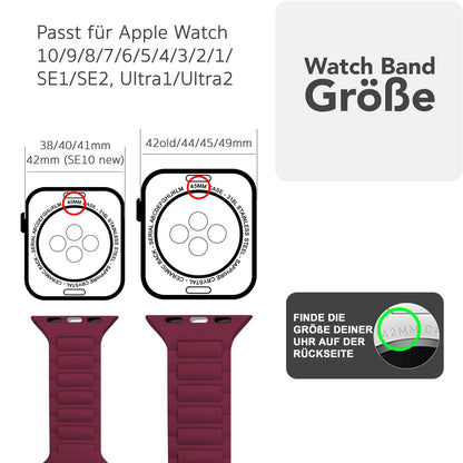 NALIA Pulse Silikon Armband kompatibel mit Apple Watch Armband iWatch Series Ultra/SE 10 9 8 7 6 5 4 3 2 1, 42/44/45/46/49mm, 3D Sportarmband mit Steck-Pin Verschluss
