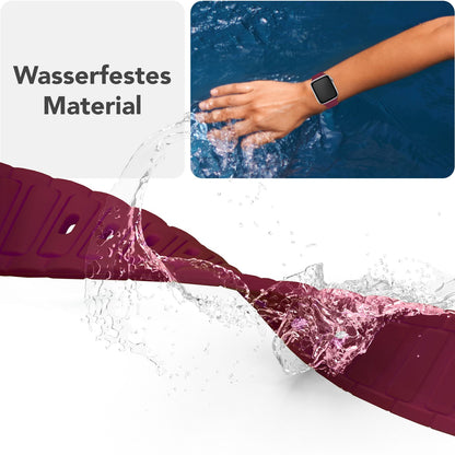 NALIA Pulse Silikon Armband kompatibel mit Apple Watch Armband iWatch Series Ultra/SE 10 9 8 7 6 5 4 3 2 1, 42/44/45/46/49mm, 3D Sportarmband mit Steck-Pin Verschluss