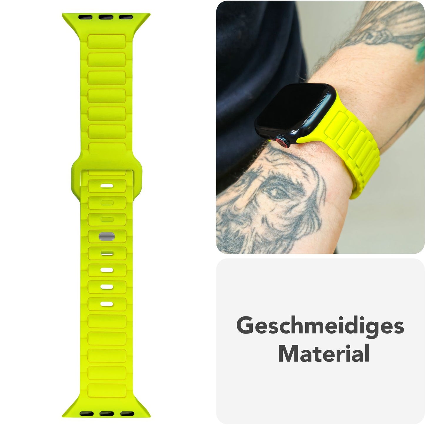 NALIA Pulse Silikon Armband kompatibel mit Apple Watch Armband iWatch Series Ultra/SE 10 9 8 7 6 5 4 3 2 1, 42/44/45/46/49mm, 3D Sportarmband mit Steck-Pin Verschluss