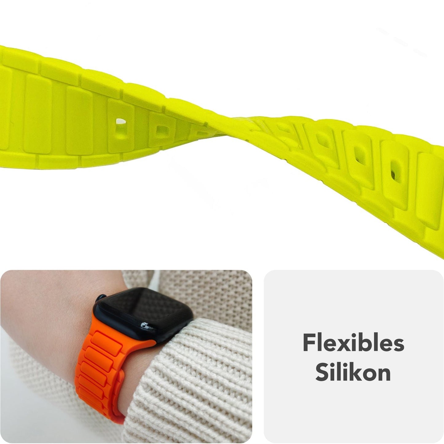 NALIA Pulse Silikon Armband kompatibel mit Apple Watch Armband iWatch Series Ultra/SE 10 9 8 7 6 5 4 3 2 1, 42/44/45/46/49mm, 3D Sportarmband mit Steck-Pin Verschluss