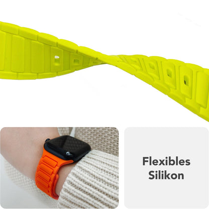 NALIA Pulse Silikon Armband kompatibel mit Apple Watch Armband iWatch Series Ultra/SE 10 9 8 7 6 5 4 3 2 1, 42/44/45/46/49mm, 3D Sportarmband mit Steck-Pin Verschluss