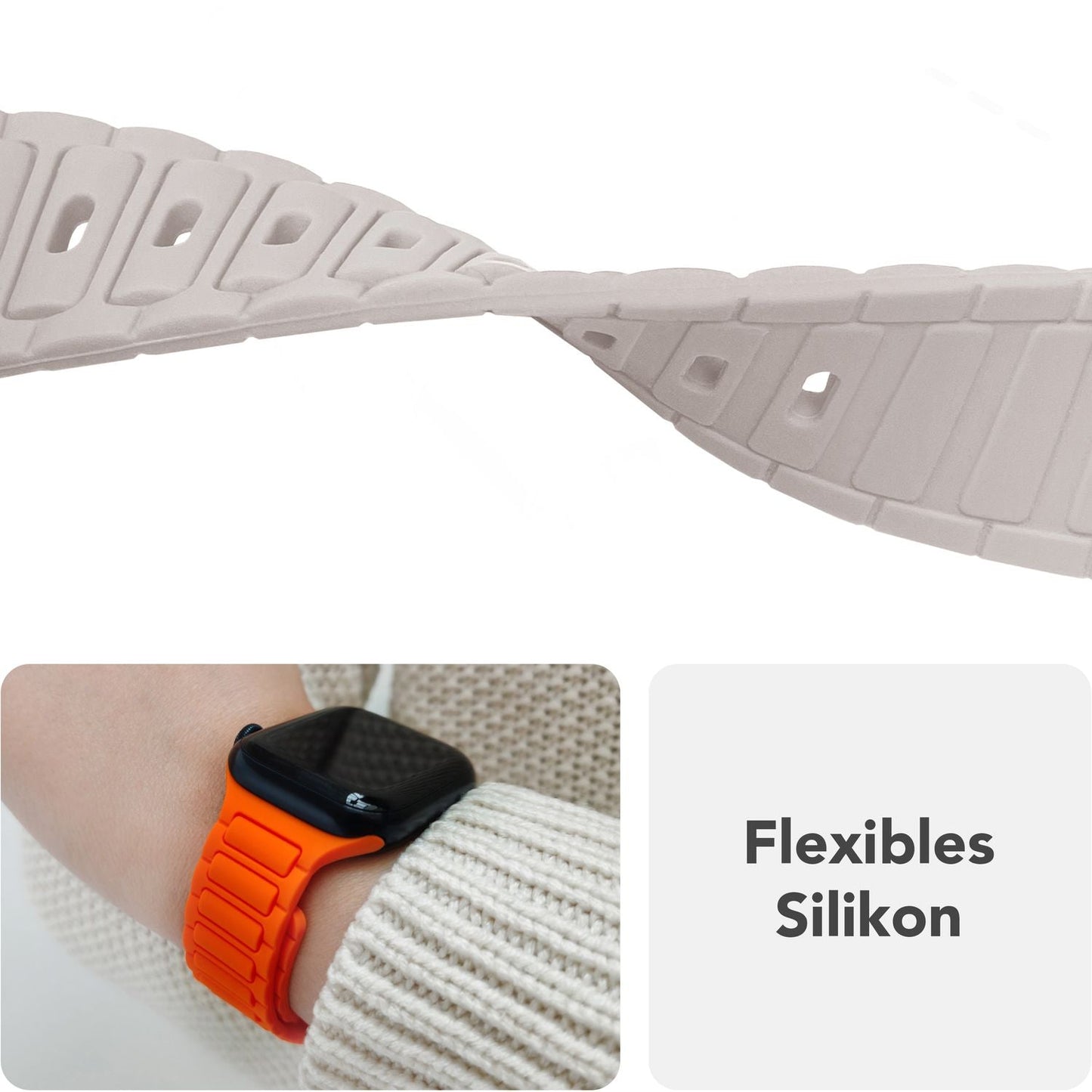 NALIA Pulse Silikon Armband kompatibel mit Apple Watch Armband iWatch Series Ultra/SE 10 9 8 7 6 5 4 3 2 1, 42/44/45/46/49mm, 3D Sportarmband mit Steck-Pin Verschluss