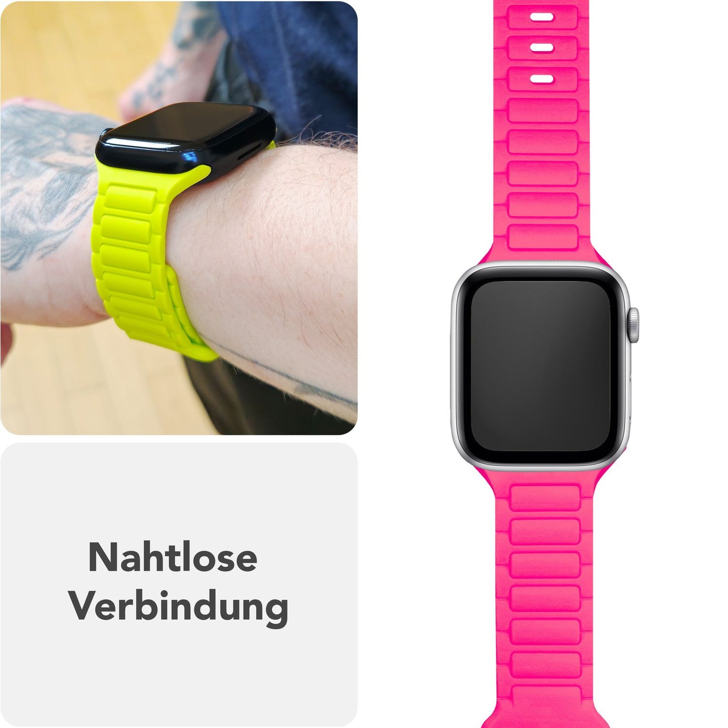 NALIA Pulse Silikon Armband kompatibel mit Apple Watch Armband iWatch Series Ultra/SE 10 9 8 7 6 5 4 3 2 1, 42/44/45/46/49mm, 3D Sportarmband mit Steck-Pin Verschluss