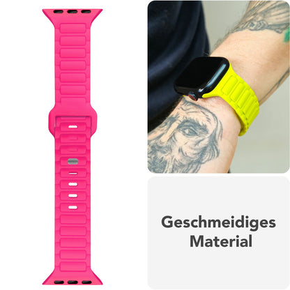 NALIA Pulse Silikon Armband kompatibel mit Apple Watch Armband iWatch Series Ultra/SE 10 9 8 7 6 5 4 3 2 1, 42/44/45/46/49mm, 3D Sportarmband mit Steck-Pin Verschluss